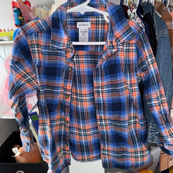 Carter's Other - Carter's Kids Plaid Shirt in Blue and Orange